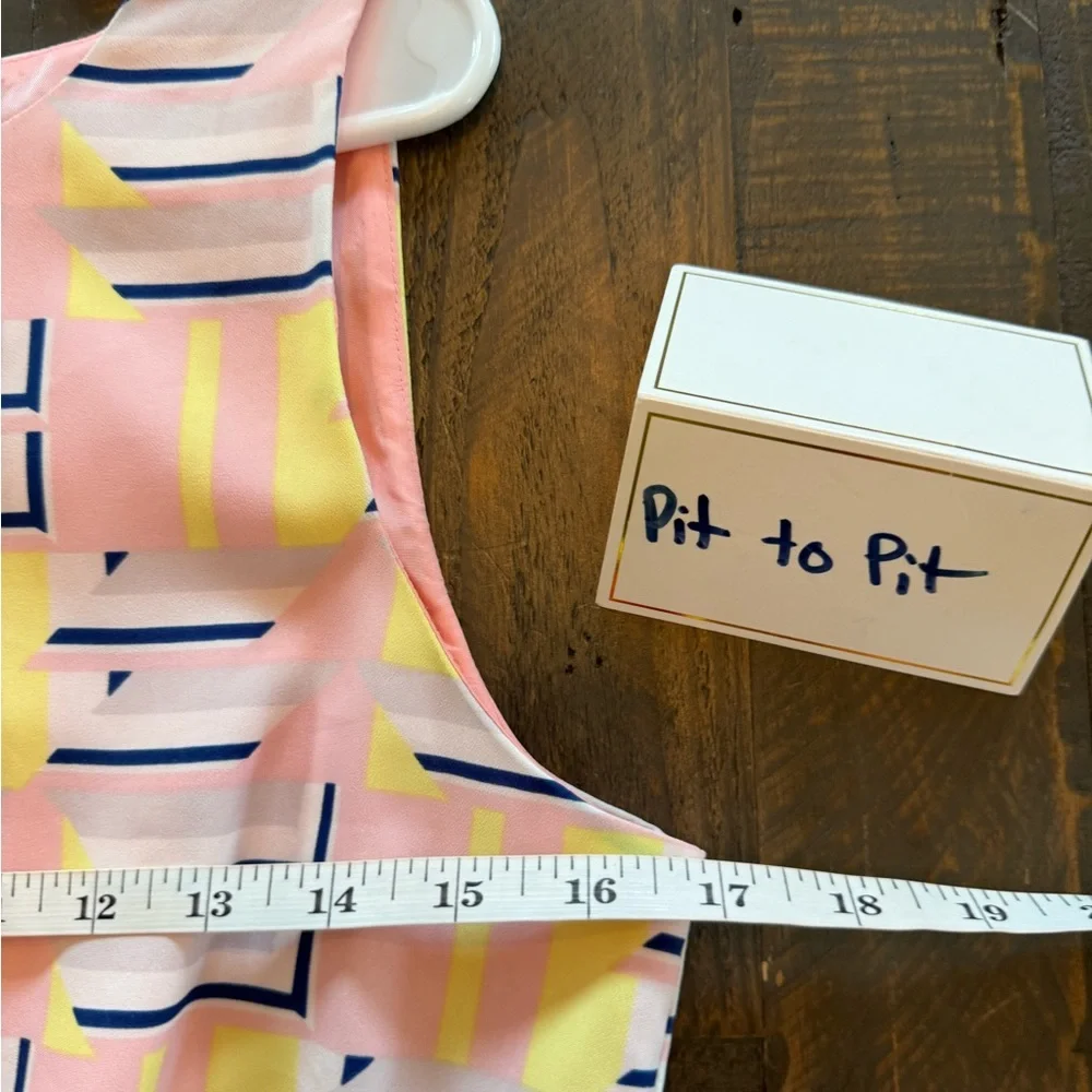 J. Crew Vibrant Pink and Yellow Geometric Mini Dress size 2